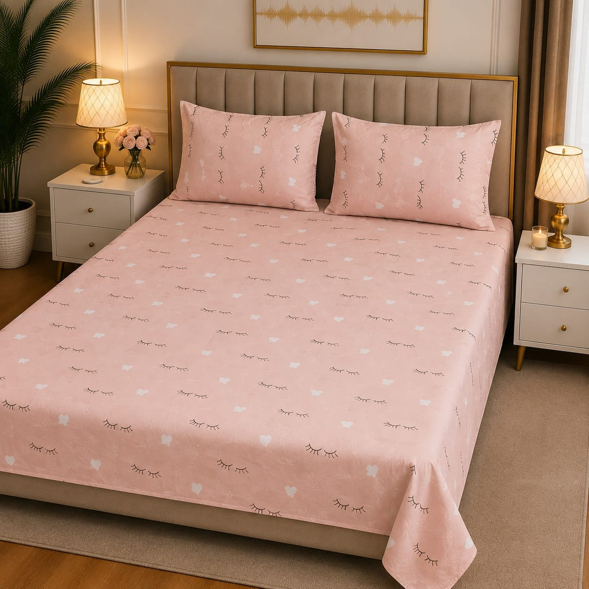 3D Pure Cotton Bed Sheet